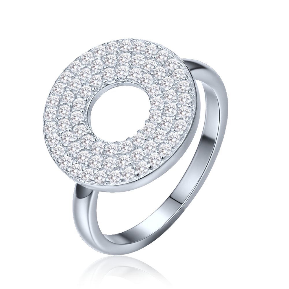 MINET Stříbrný prsten kroužek s bílými zirkony vel. 52