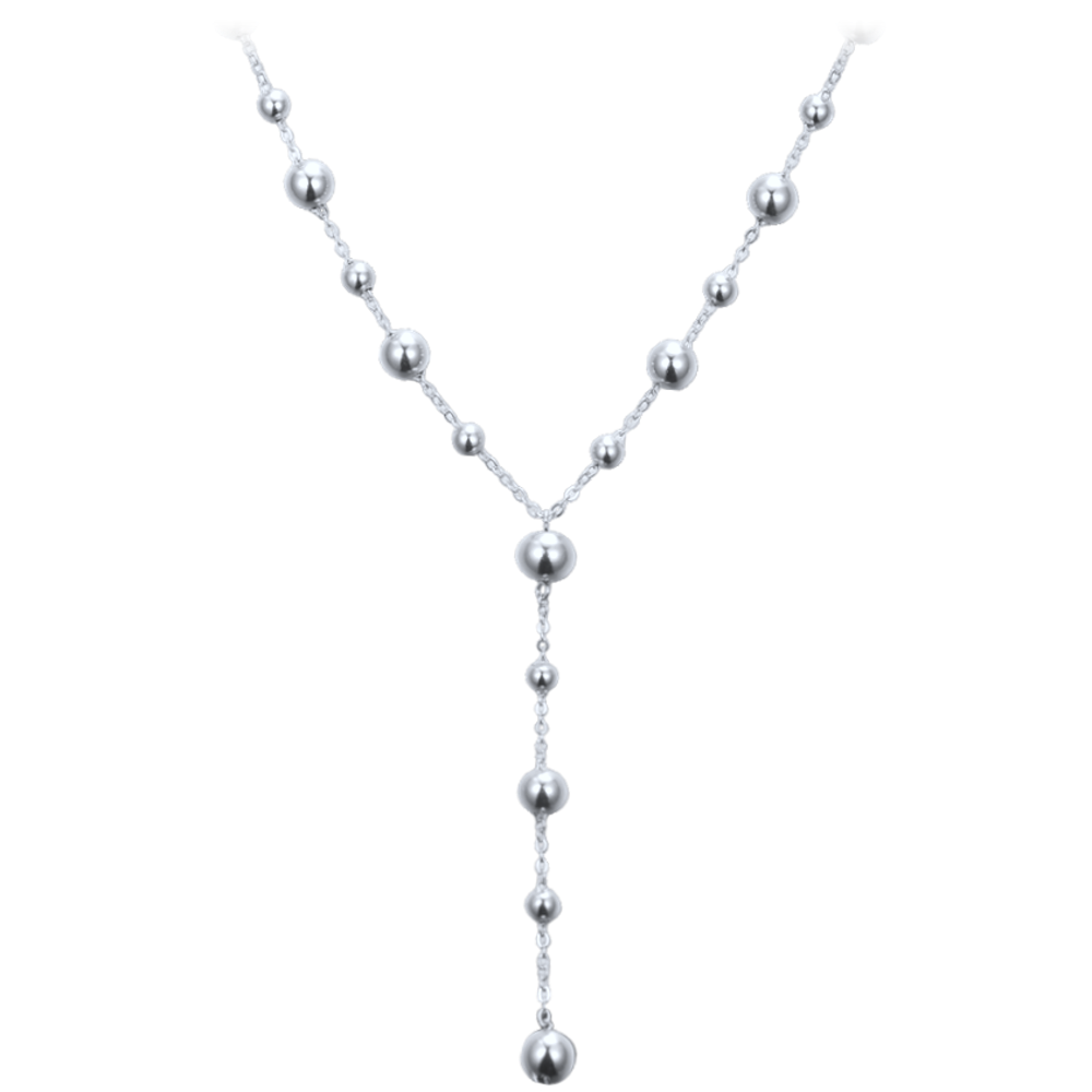MINET Elegantní stříbrný náhrdelník s kuličkami