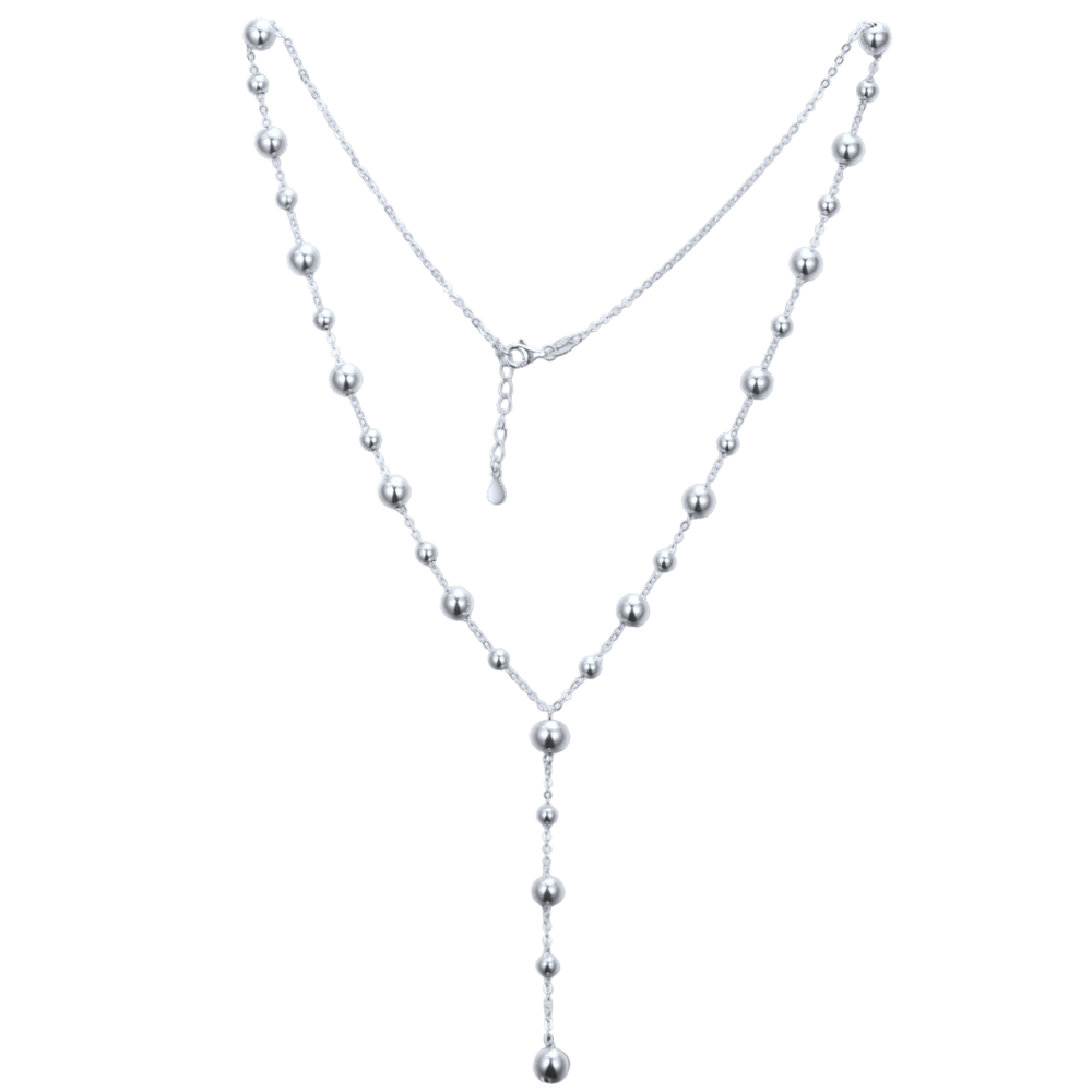MINET Elegantní stříbrný náhrdelník s kuličkami