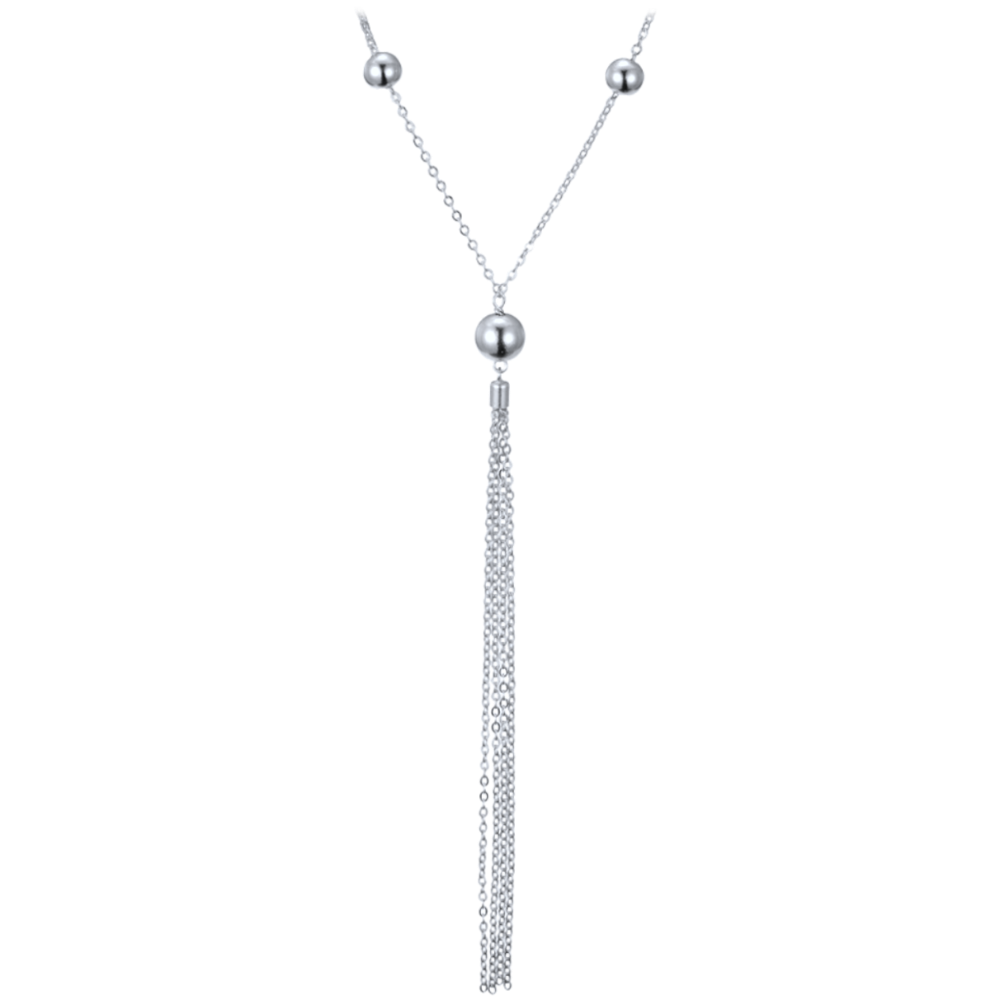 MINET Stříbrný náhrdelník s řetízky a kuličkami