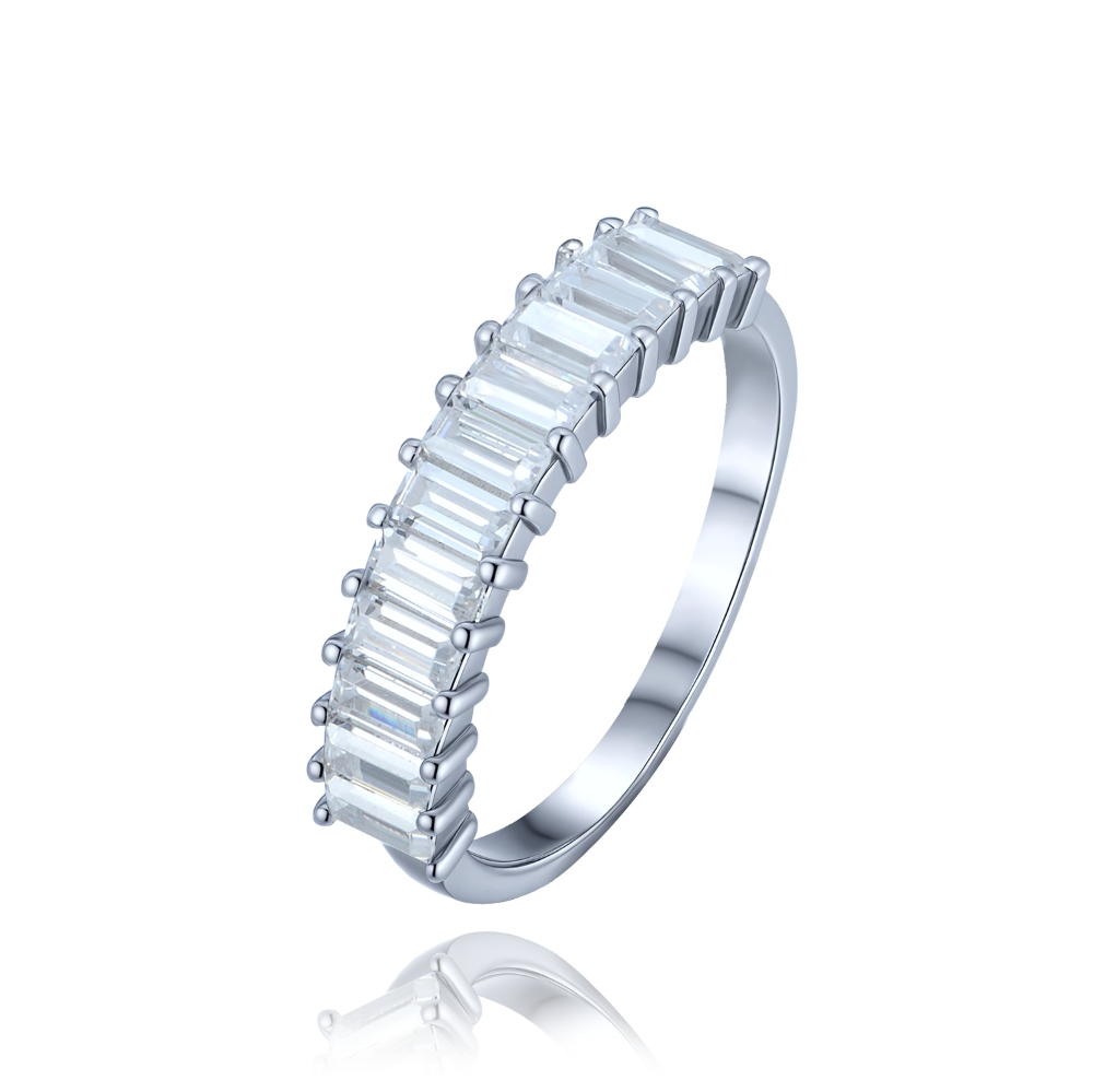 MINET Luxusní stříbrný prsten s bílými zirkony vel. 55 