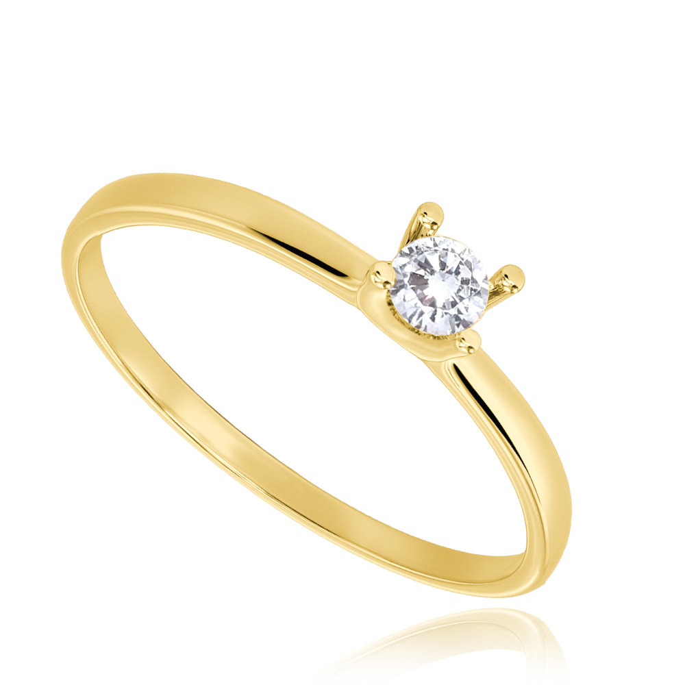 MINET Zásnubní zlatý prsten s bílým zirkonem Au 585/1000 vel. 53 - 0,75g