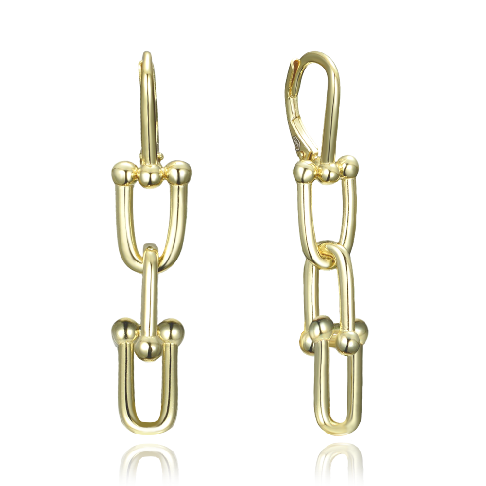 MINET Moderní pozlacené stříbrné náušnice