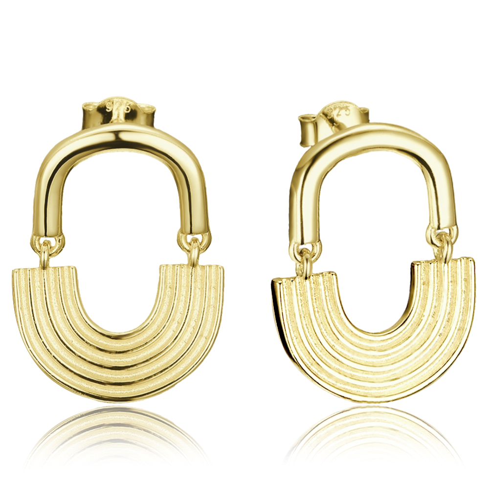 MINET Moderní pozlacené stříbrné náušnice