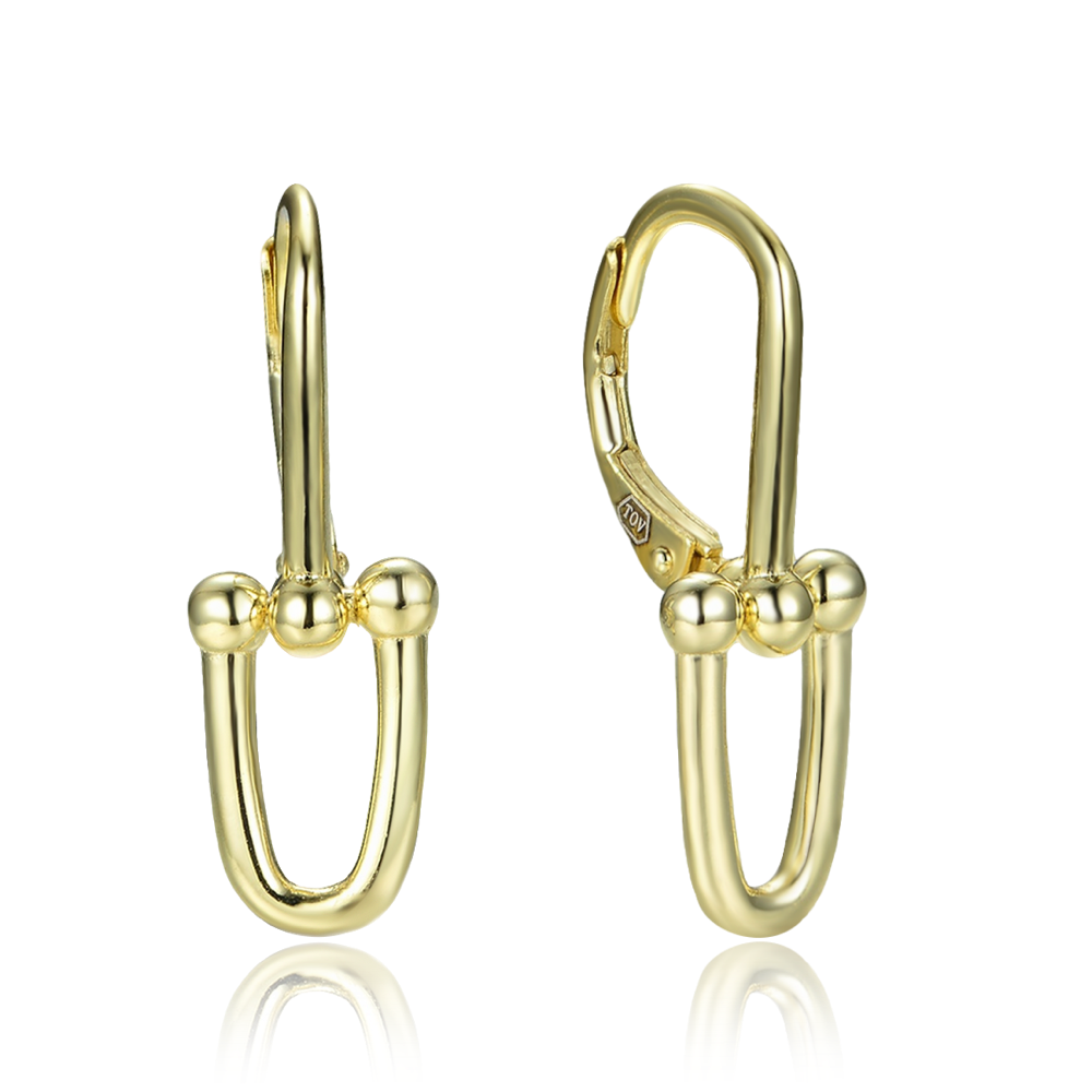 MINET Moderní pozlacené stříbrné náušnice