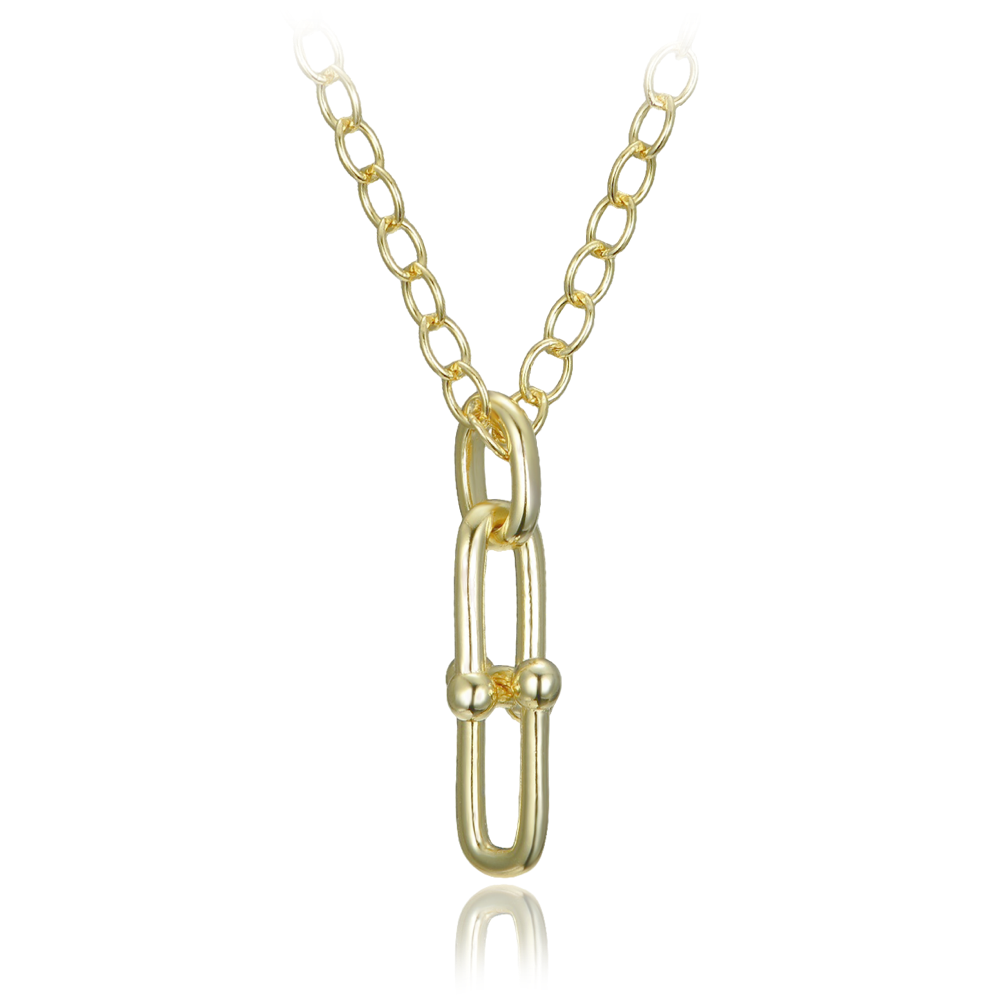 MINET Moderní pozlacený stříbrný náhrdelník