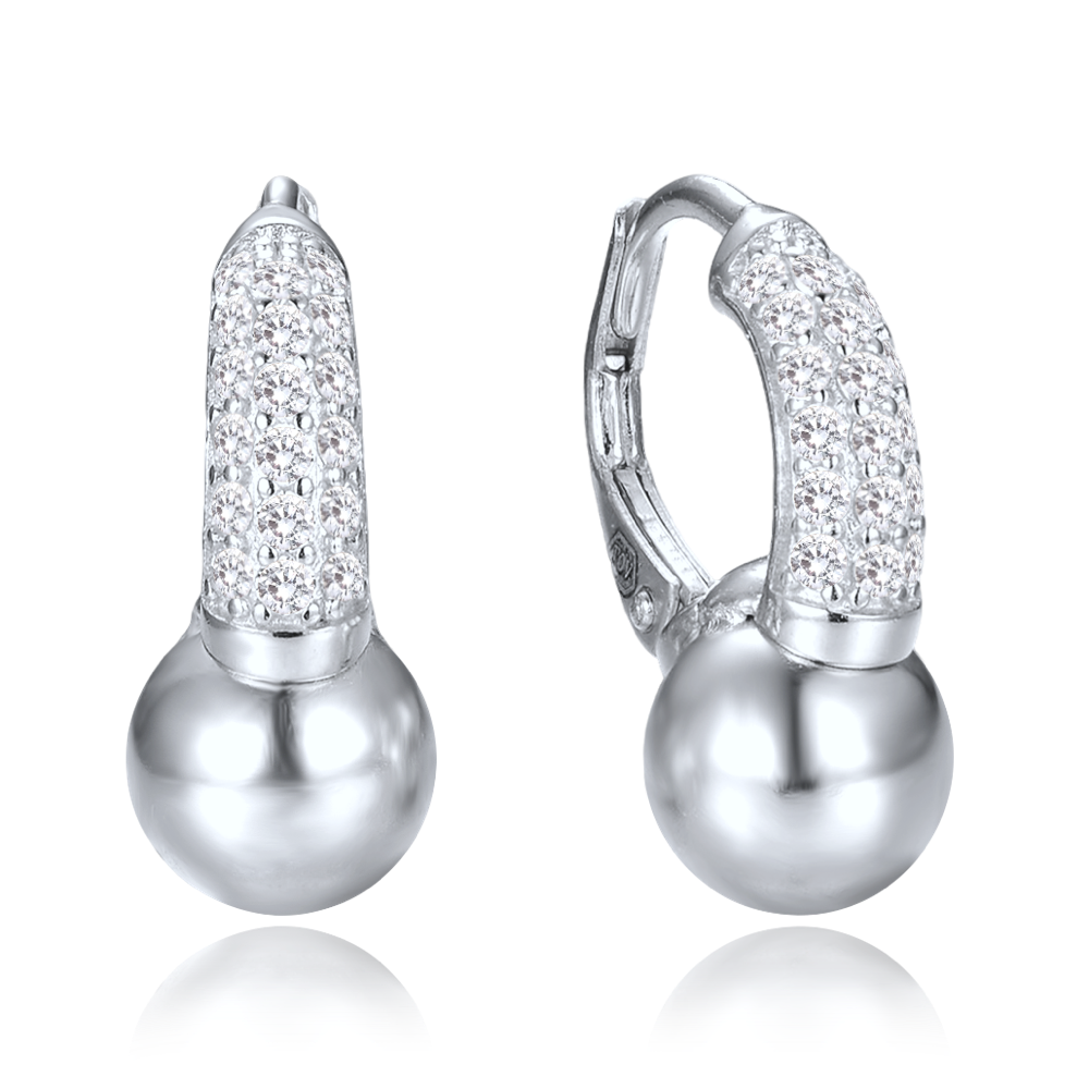 MINET Elegantní stříbrné náušnice se zirkony