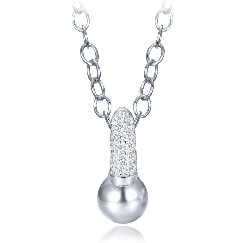 MINET Elegantní stříbrný náhrdelník se zirkonem