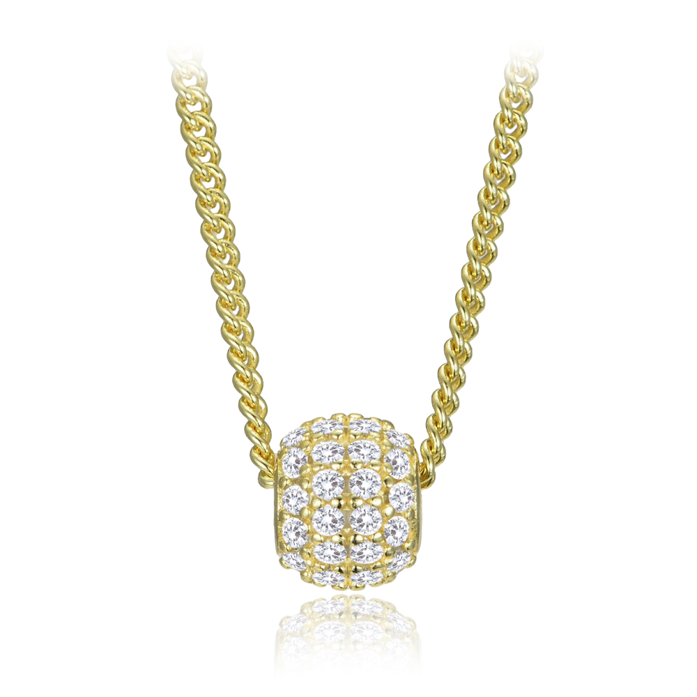 MINET Elegantní pozlacený stříbrný náhrdelník se zirkonem