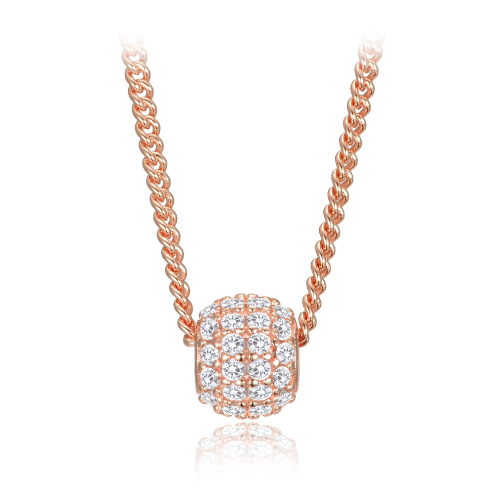 MINET Elegantní pozlacený stříbrný náhrdelník se zirkonem