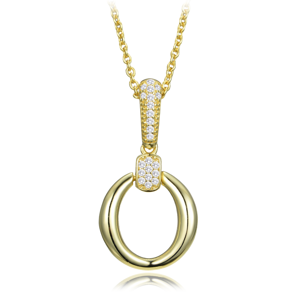 MINET Elegantní pozlacený stříbrný náhrdelník se zirkonem