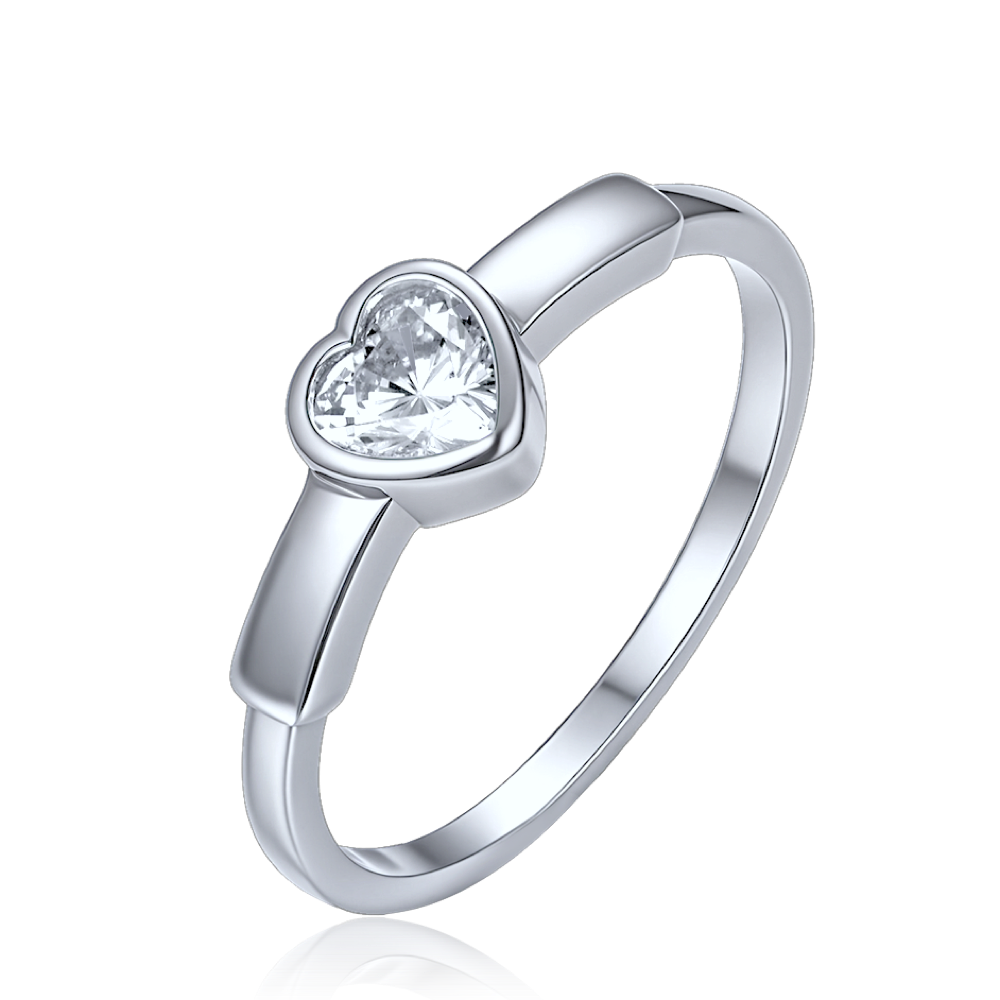 MINET Decentní stříbrný prsten srdce vel. 56