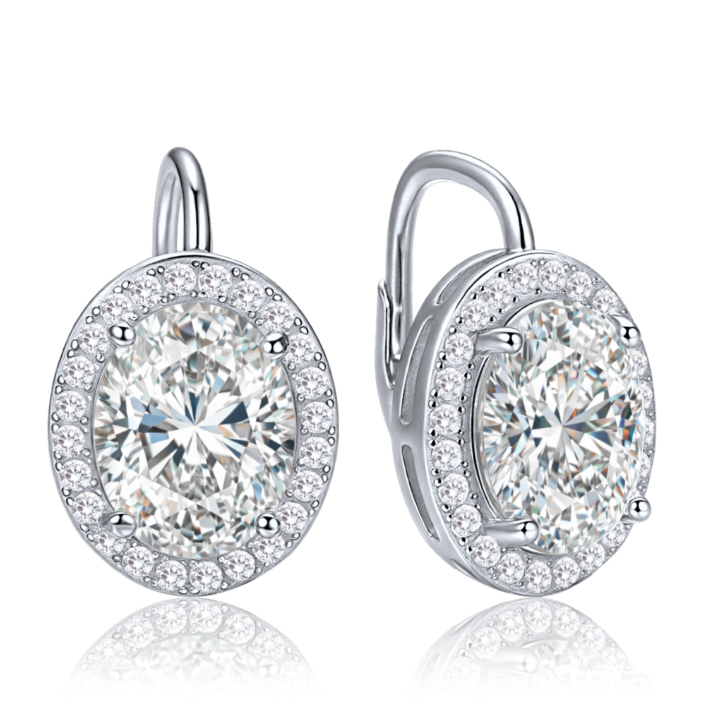 MINET Luxusní stříbrné náušnice se zirkony