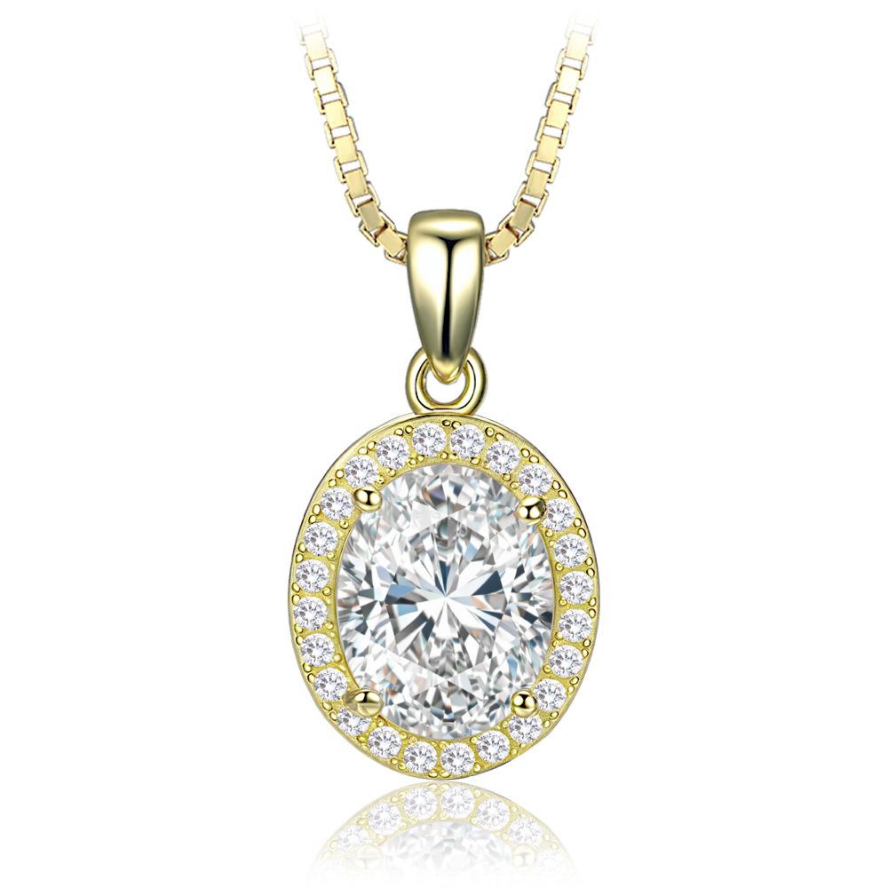 MINET Luxusní pozlacený stříbrný náhrdelník se zirkonem