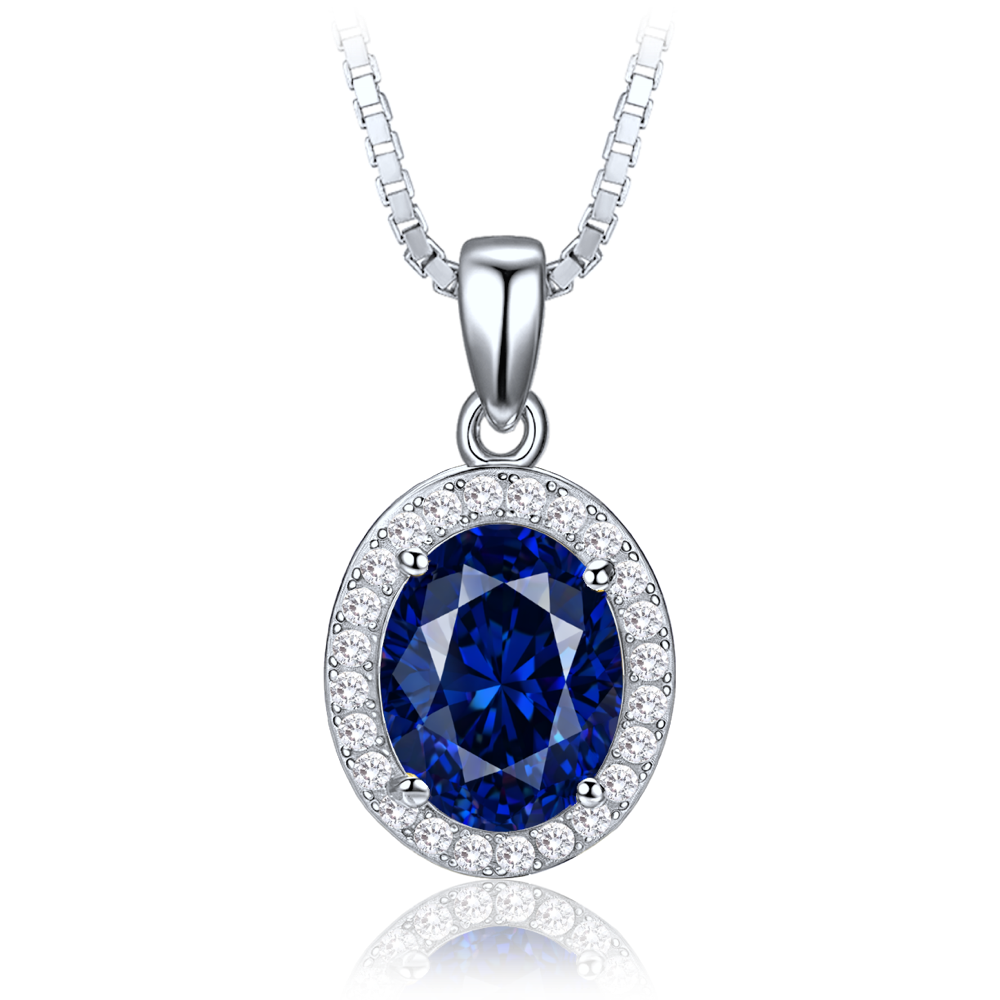 MINET Luxusní stříbrný náhrdelník s modrým a bílým zirkonem