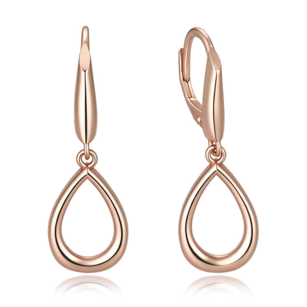 MINET Pozlacené rosegold stříbrné náušnice s kapkami