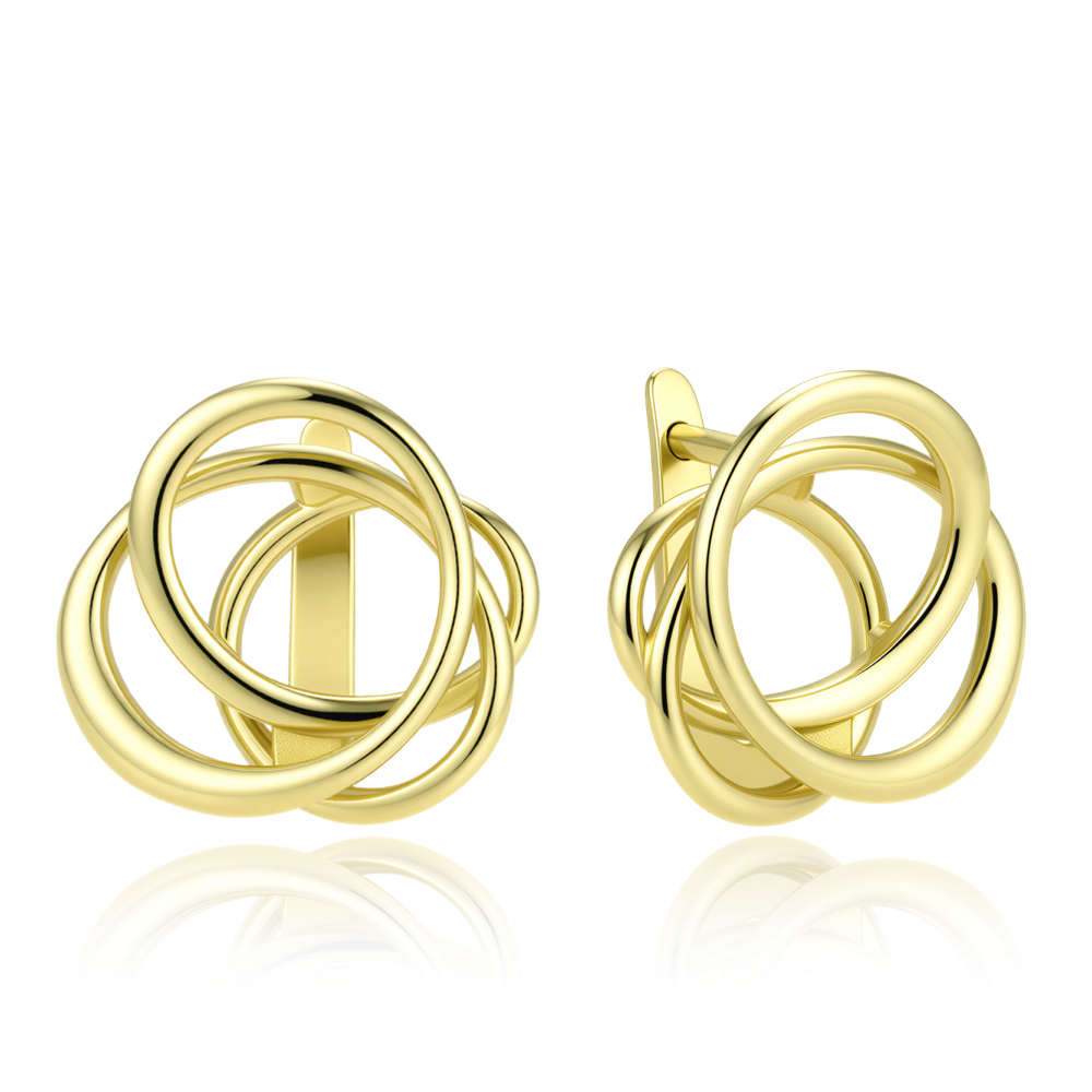 MINET Elegantní pozlacené stříbrné náušnice