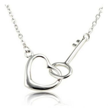Stříbrný náhrdelník klíč od srdce