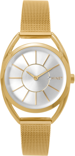 Zlaté dámské hodinky MINET ICON LIGHT GOLD MESH