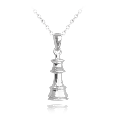 MINET Stříbrný náhrdelník ŠACHY - KRÁLOVNA