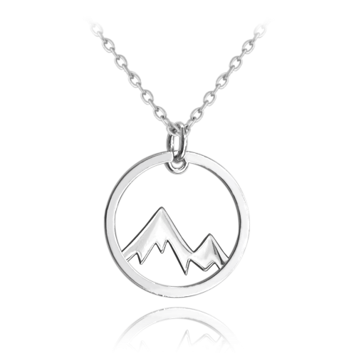 MINET Cestovatelský stříbrný náhrdelník HORY