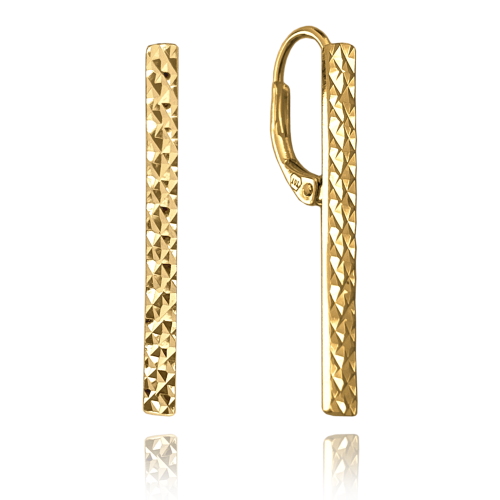 MINET Pozlacené stříbrné náušnice broušené TYČKY