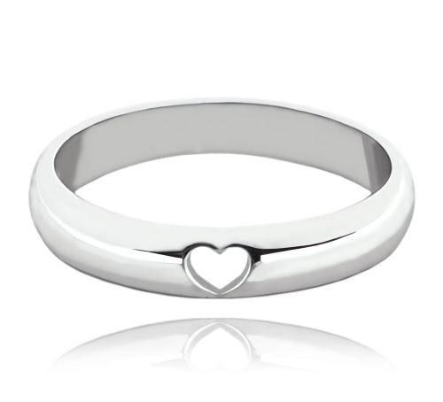 MINET+ Stříbrný snubní prsten se srdíčkem vel. 63 