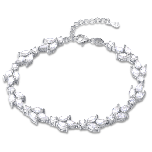 MINET Luxusní stříbrný náramek se zirkony Ag 925/1000 11,35g