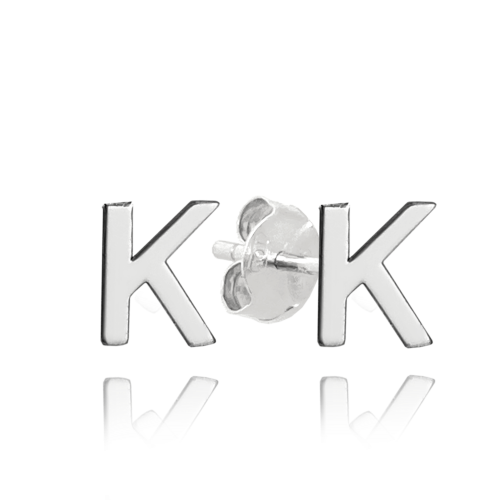 MINET Stříbrné náušnice písmeno "K"