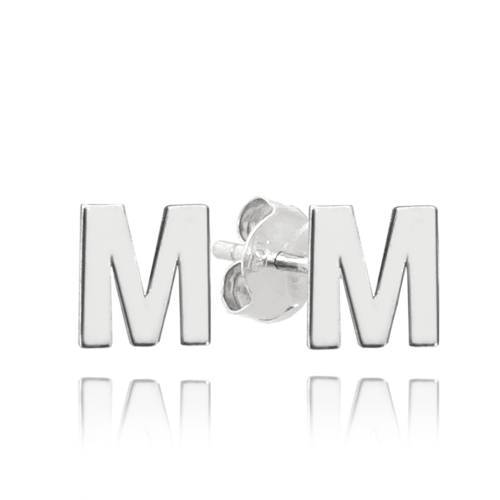MINET Stříbrné náušnice písmeno "M"