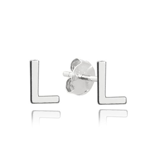 MINET Stříbrné náušnice písmeno "L"