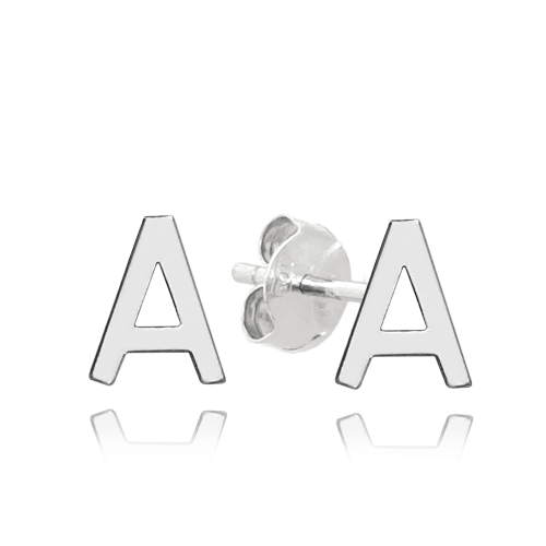 MINET Stříbrné náušnice písmeno "A"