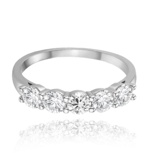MINET Stříbrný prsten s bílými zirkony vel. 59