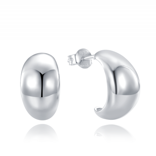 MINET Moderní stříbrné náušnice zahnuté kapky