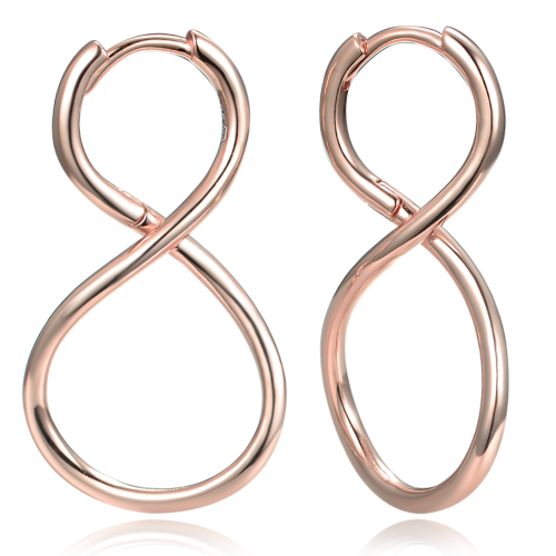 MINET Moderní Rosegold stříbrné náušnice 