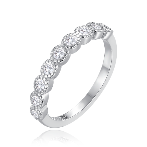 MINET Dětský stříbrný prsten s bílými zirkony vel. 50 