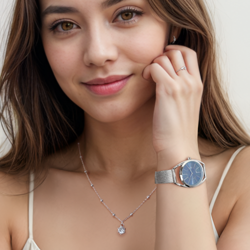 MINET Stříbrný náhrdelník s kuličkami s bílým zirkonem