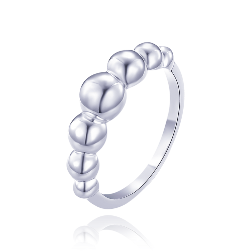 MINET Stříbrný prsten s kuličkami vel. 55 