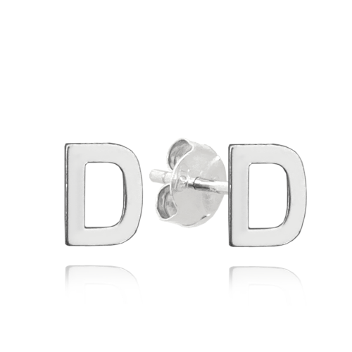 MINET Stříbrné náušnice písmeno "D"