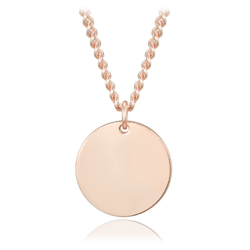 MINET Decentní Rose gold stříbrný náhrdelník s kolečkem pro gravírování