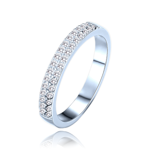 MINET Luxusní stříbrný prsten s bílými zirkony vel. 63 