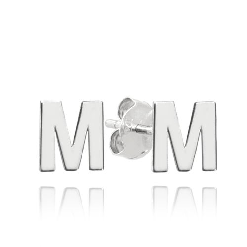 MINET Stříbrné náušnice písmeno "M"