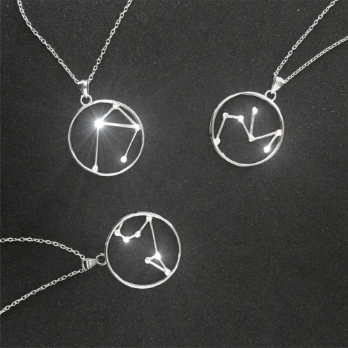 Stříbrný náhrdelník MINET Stars LEV Czech Crystal