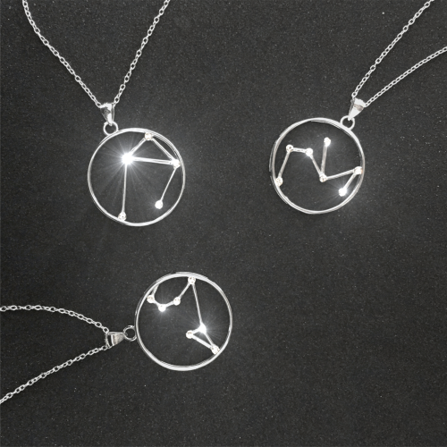 Stříbrný náhrdelník MINET Stars VÁHY Czech Crystal