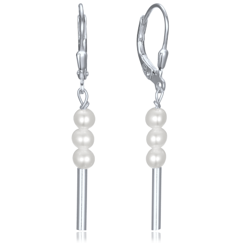 MINET Stříbrné náušnice s přírodními perlami