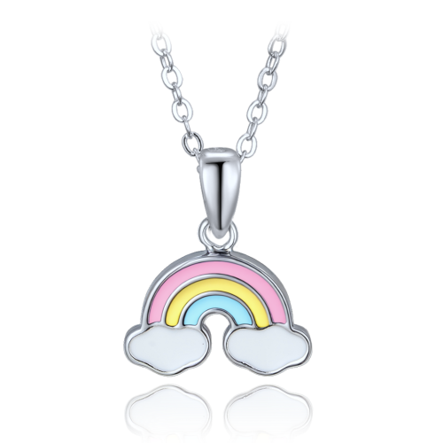 MINET Dětský stříbrný náhrdelník duha