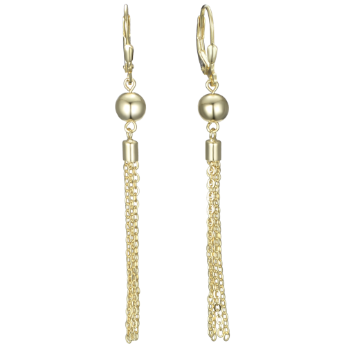 MINET Pozlacené řetízkové stříbrné visací náušnice s kuličkami