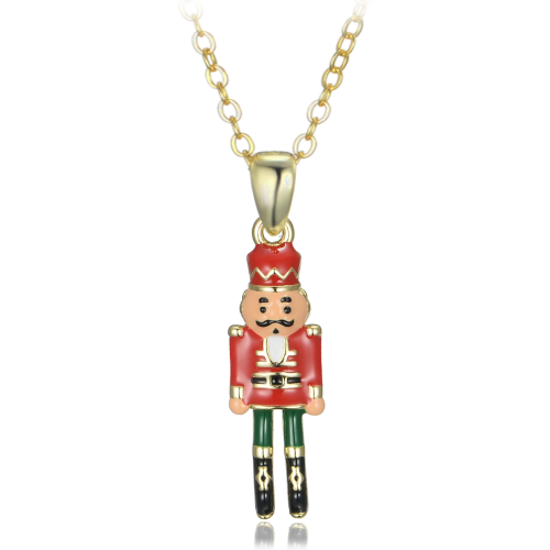 MINET Pozlacený stříbrný náhrdelník louskáček