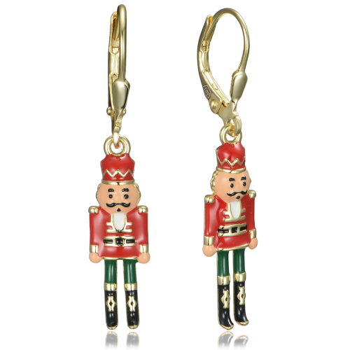 MINET Pozlacené stříbrné náušnice louskáček