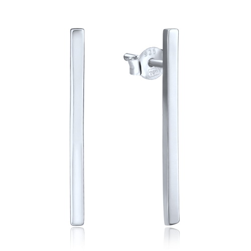 MINET Elegantní stříbrné náušnice tyčky